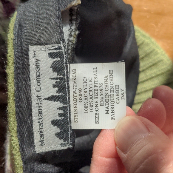 Manhattan Hat Company David & Young Multicolor Chartreuse Cabbie Hat, OS - Picture 5 of 10